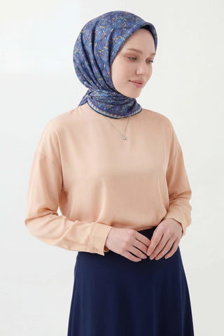 Soft Eşarp Rûmi Lacivert 90x90 | Silk Home