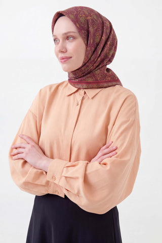 Soft Eşarp Rûmi Mürdüm 90x90 | Silk Home