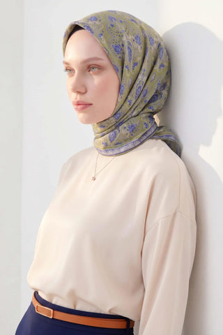 Soft Eşarp Rûmi Olive 90x90 - Soft Eşarp - | Silk Home