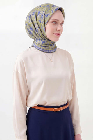 Soft Eşarp Rûmi Olive 90x90 - Soft Eşarp - | Silk Home