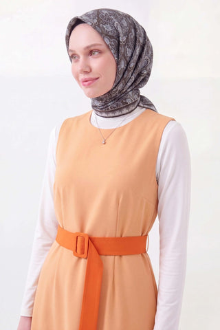 Soft Eşarp Rûmi Siyah-Gri 90x90 - Soft Eşarp - | Silk Home