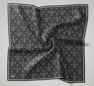 Soft Eşarp Rûmi Siyah-Gri 90x90 - Soft Eşarp - | Silk Home