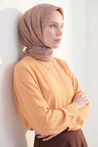 Soft Eşarp Rûmi Taba 90x90 - Soft Eşarp - | Silk Home