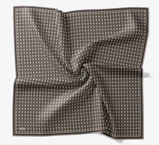 Soft Eşarp Retro Geometrik Koyu Vizon