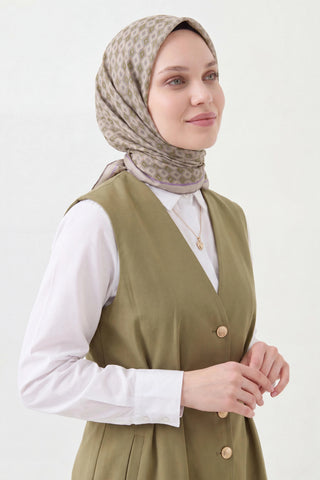 Soft Eşarp Retro Geometrik Lila
