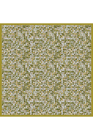 Soft Eşarp Retro Mozaik Fıstık Yeşili 90x90 - Soft Eşarp - | Silk Home
