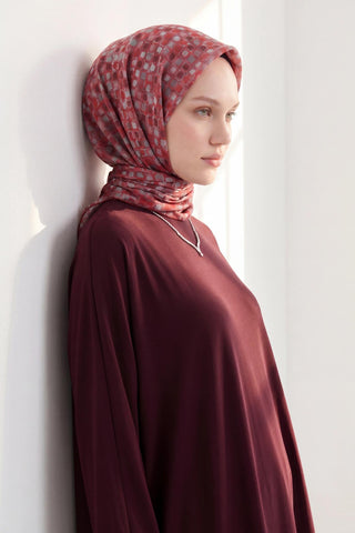Soft Eşarp Retro Mozaik Fuşya 90x90 - Soft Eşarp - | Silk Home