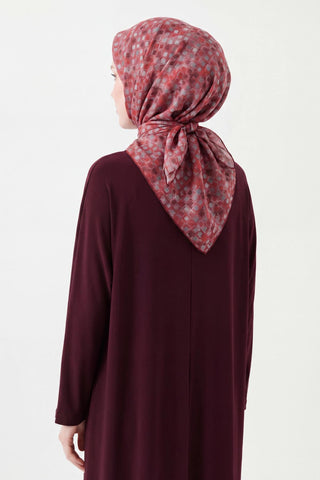 Soft Eşarp Retro Mozaik Fuşya 90x90 - Soft Eşarp - | Silk Home