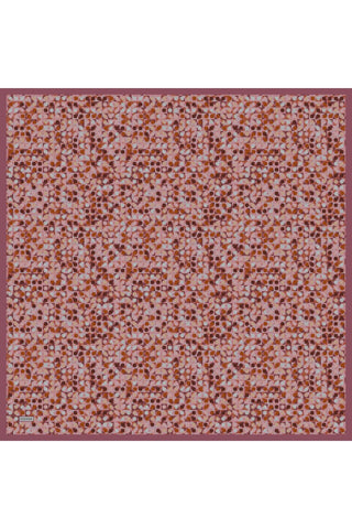 Soft Eşarp Retro Mozaik Fuşya 90x90 - Soft Eşarp - | Silk Home