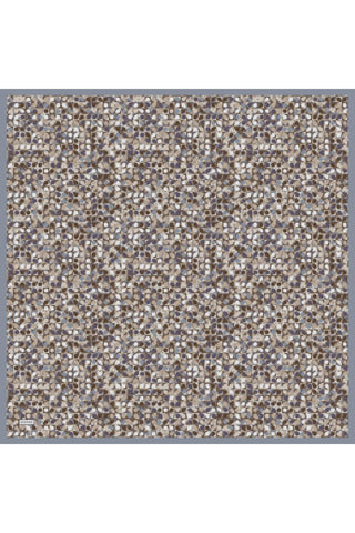 Soft Eşarp Retro Mozaik Gri 90x90 | Silk Home