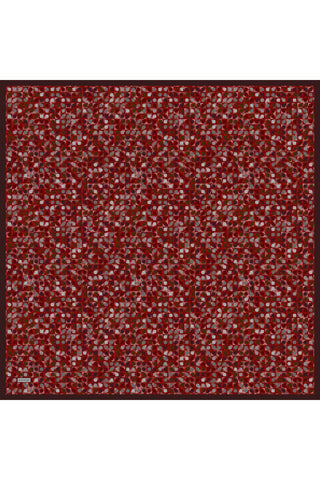 Soft Eşarp Retro Mozaik Kırmızı 90x90 - Soft Eşarp - | Silk Home