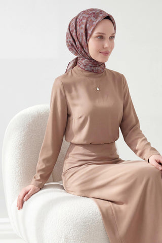 Soft Eşarp Retro Mozaik Koyu Gri 90x90 - Soft Eşarp - | Silk Home