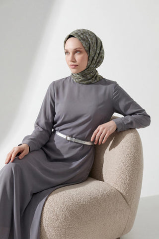 Soft Eşarp Retro Mozaik Koyu Yeşil 90x90 - Soft Eşarp - | Silk Home