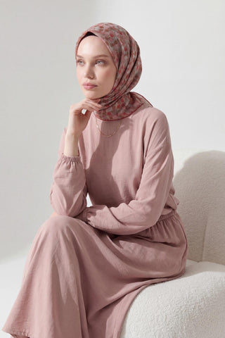 Soft Eşarp Retro Mozaik Küf Yeşili 90x90 - Soft Eşarp - | Silk Home
