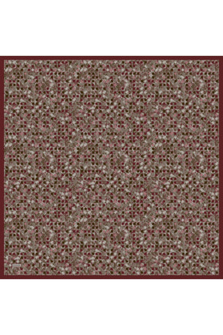 Soft Eşarp Retro Mozaik Küf Yeşili 90x90 - Soft Eşarp - | Silk Home