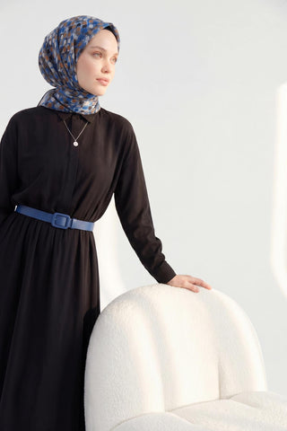Soft Eşarp Retro Mozaik Mavi 90x90 - Soft Eşarp - | Silk Home