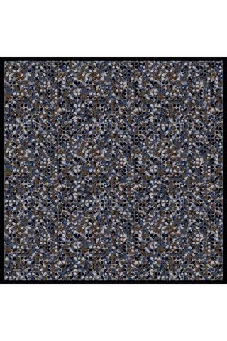 Soft Eşarp Retro Mozaik Mavi 90x90 - Soft Eşarp - | Silk Home