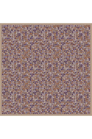 Soft Eşarp Retro Mozaik Mor 90x90 - Soft Eşarp - | Silk Home