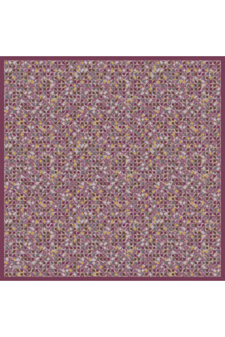 Soft Eşarp Retro Mozaik Pembe 90x90 - Soft Eşarp - | Silk Home