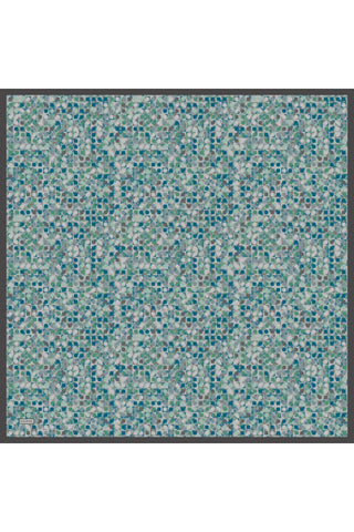 Soft Eşarp Retro Mozaik Turkuaz 90x90 - Soft Eşarp - | Silk Home