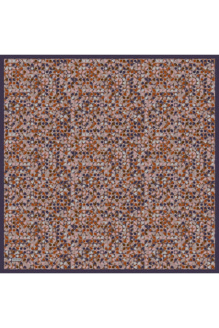 Soft Eşarp Retro Mozaik Turuncu 90x90 - Soft Eşarp - | Silk Home