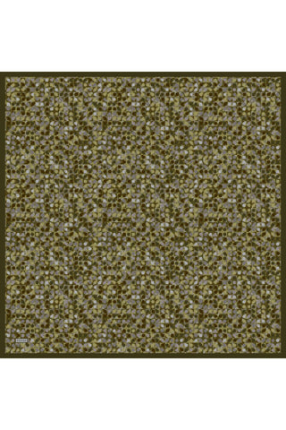 Soft Eşarp Retro Mozaik Yeşil 90x90 - Soft Eşarp - | Silk Home