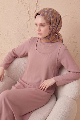 Soft Eşarp Şal Motif Eflatun 90x90 - Soft Eşarp - | Silk Home