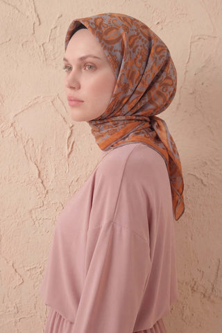 Soft Eşarp Şal Motif Gri 90x90