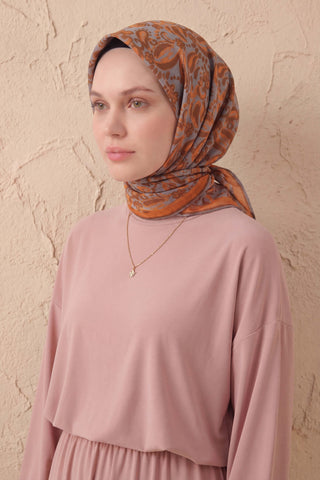 Soft Eşarp Şal Motif Gri 90x90