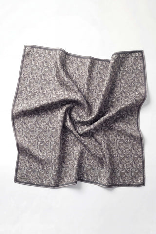 Soft Eşarp Şal Motif Gümüş 90x90 - Soft Eşarp - | Silk Home