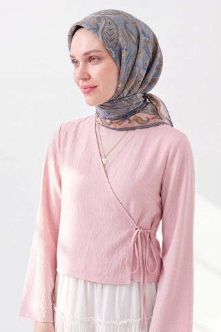 Soft Eşarp Şal Motif Koyu Gri