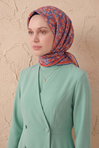 Soft Eşarp Şal Motif Koyu Mavi 90x90