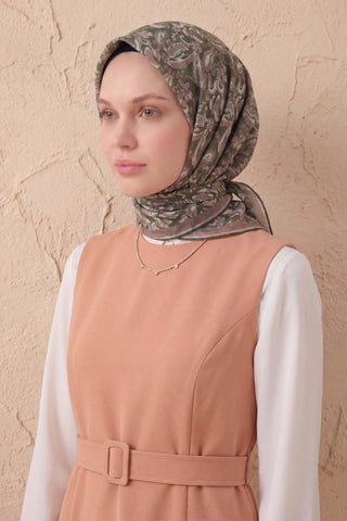 Soft Eşarp Şal Motif Koyu Yeşil 90x90