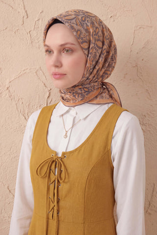 Soft Eşarp Şal Motif Krem 90x90