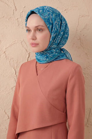 Soft Eşarp Şal Motif Mavi 90x90