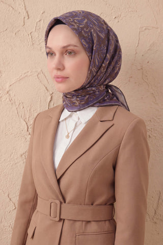 Soft Eşarp Şal Motif Mor 90x90