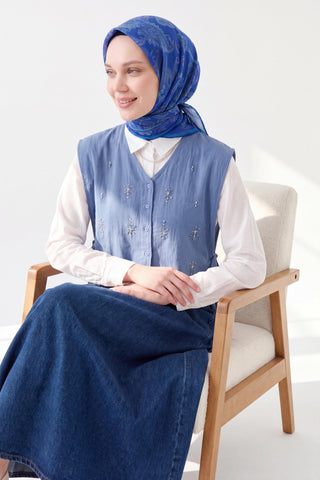 Soft Eşarp Şal Motif Morcivert