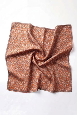 Soft Eşarp Şal Motif Taba 90x90 - Soft Eşarp - | Silk Home