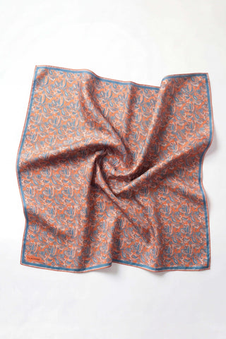 Soft Eşarp Şal Motif Turuncu 90x90 - Soft Eşarp - | Silk Home