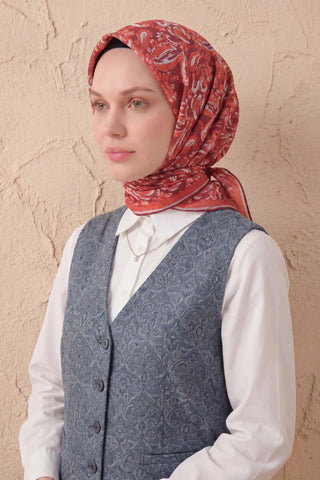 Soft Eşarp Şal Motif Vişne Çürüğü 90x90