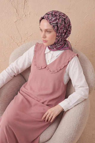Soft Eşarp Şal Motif Yeşil 90x90 - Soft Eşarp - | Silk Home