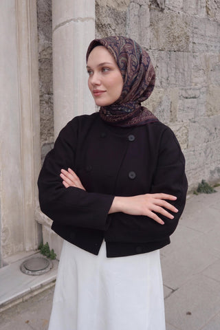 Soft Eşarp Shawl Pattern Antrasit - Soft Eşarp - | Silk Home