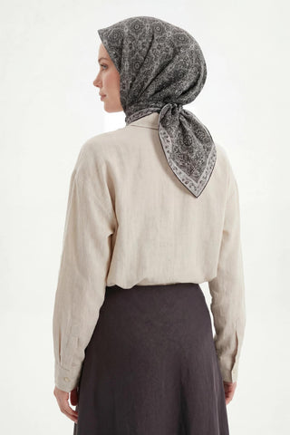Soft Eşarp Siyah 90x90 - Soft Eşarp - | Silk Home