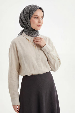 Soft Eşarp Siyah 90x90 - Soft Eşarp - | Silk Home