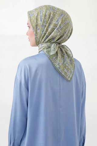 Soft Eşarp Soyut Fıstık Yeşil