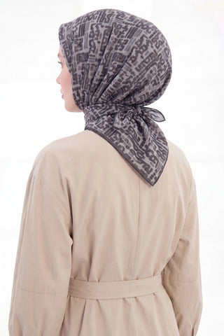 Soft Eşarp Soyut Koyu Gri