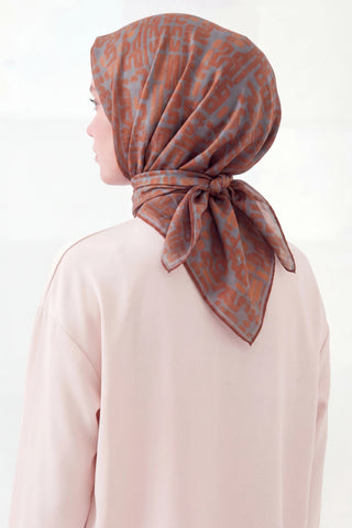 Soft Eşarp Soyut Koyu Turuncu