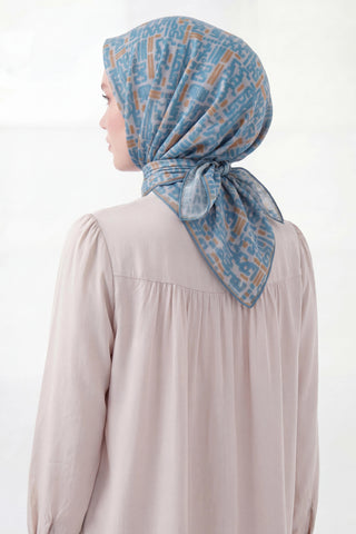 Soft Eşarp Soyut Mavi
