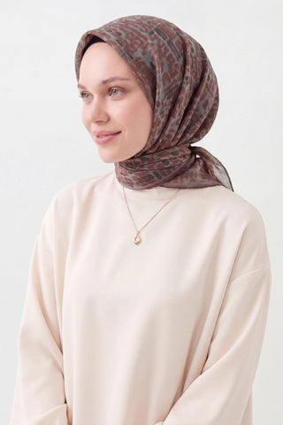 Soft Eşarp Soyut Mocha Mousse