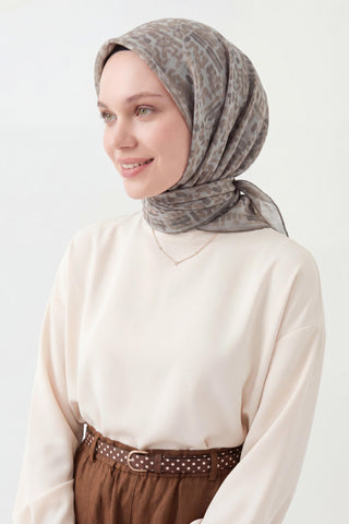 Soft Eşarp Soyut Vizon